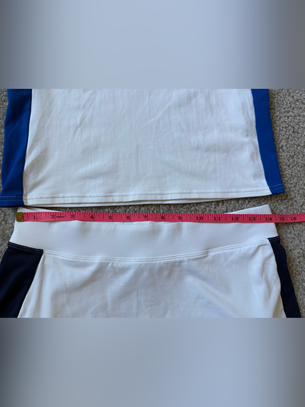 Ralph Lauren White Tennis Zip Tank & Skirt with Navy and Yellow Trim size Small - Picture 10 of 12